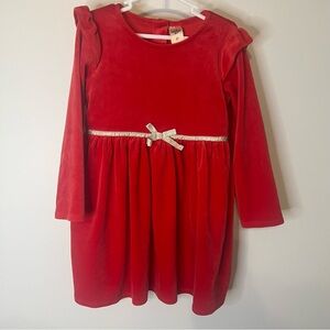 OshKosh B'gosh Red Velvet Dress with Silver Bow